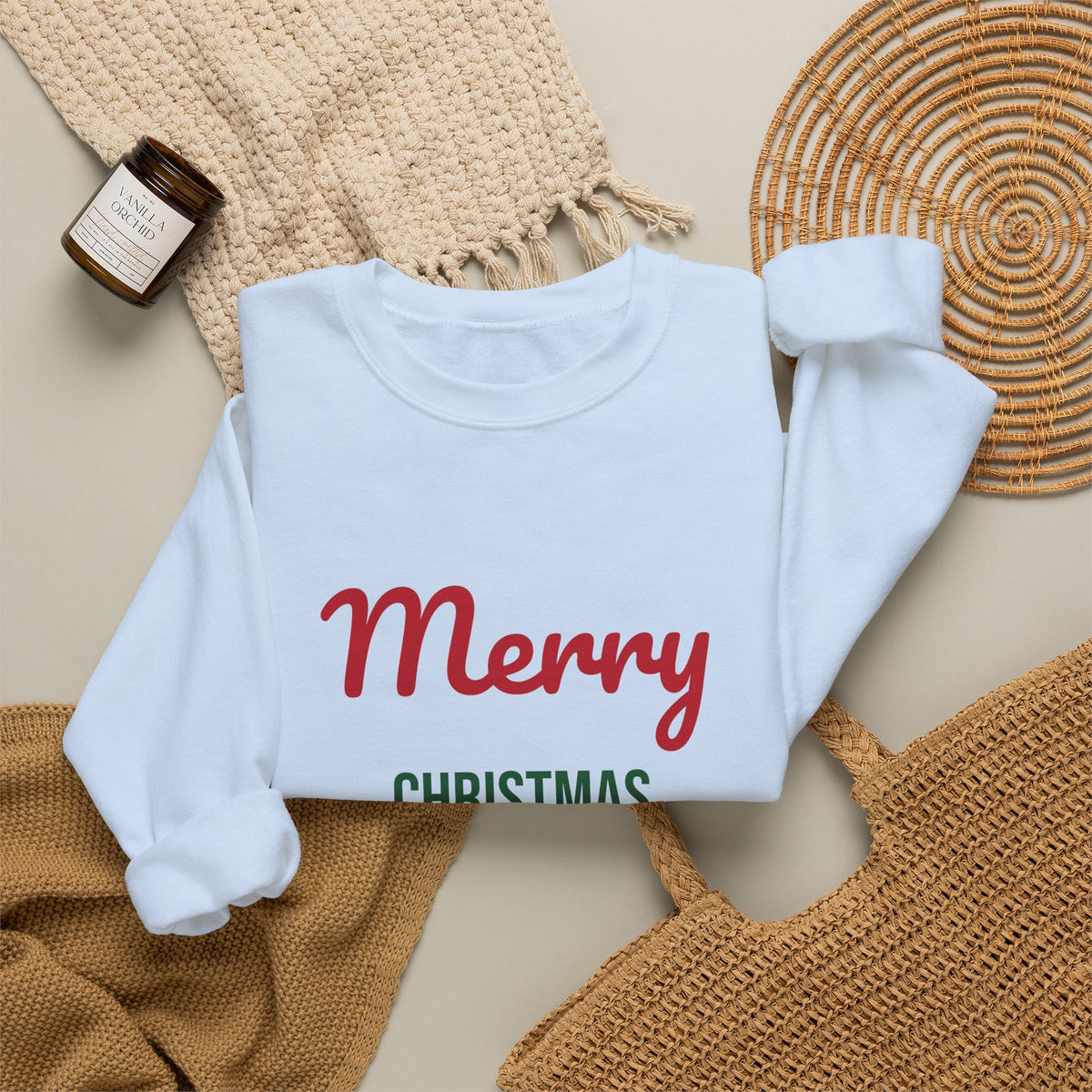 Merry Christmas Cat Mom Sweatshirt, Cat Mom Christmas Crewneck