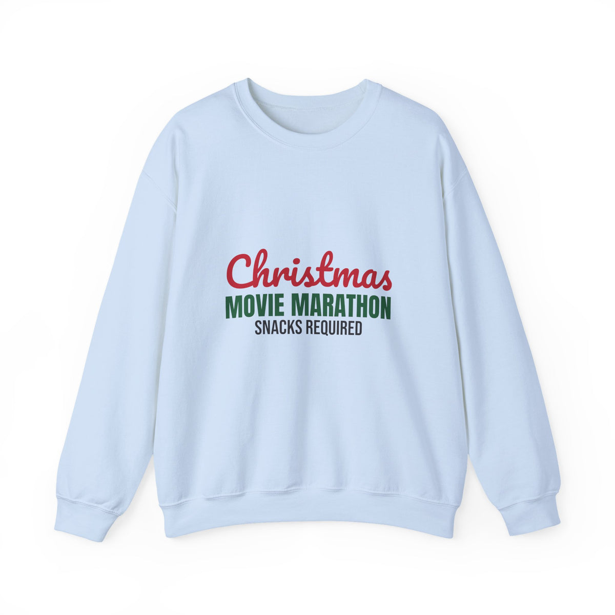Christmas Movie Marathon Snacks Required Sweatshirt, Christmas Movie Marathon Crewneck Sweatshirt