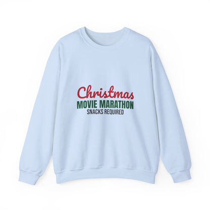 Christmas Movie Marathon Snacks Required Sweatshirt, Christmas Movie Marathon Crewneck Sweatshirt
