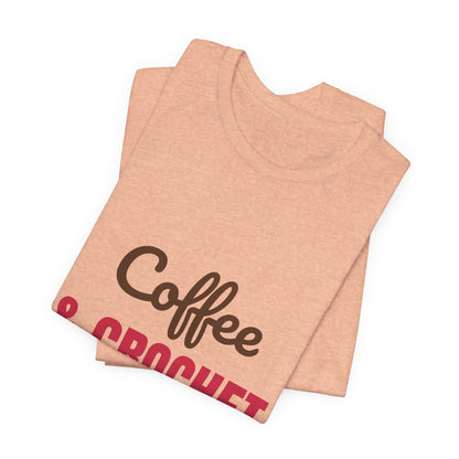 Coffee and Crochet Hooked on Both Shirt, Crochet T-Shirt, Crochet Lover Gift