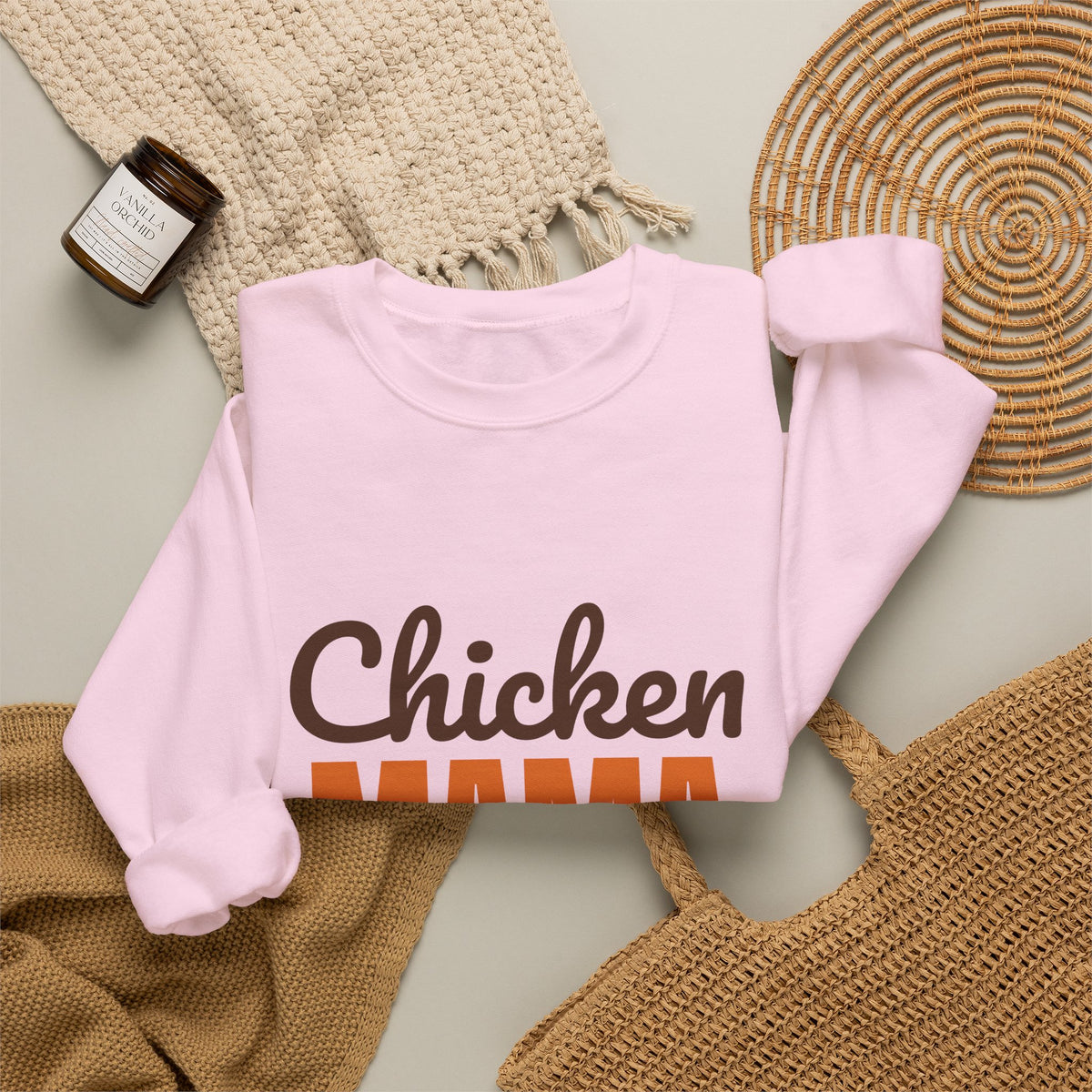 Chicken Mama Fresh Eggs Daily Sweatshirt, Chicken Mama Crewneck Sweatshirt