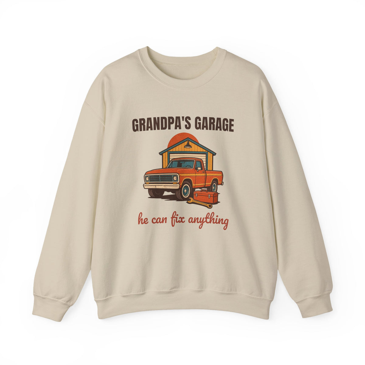 Grandpa's Garage He Can Fix Anything Sweatshirt, Vintage Grandpa's Garage Crewneck