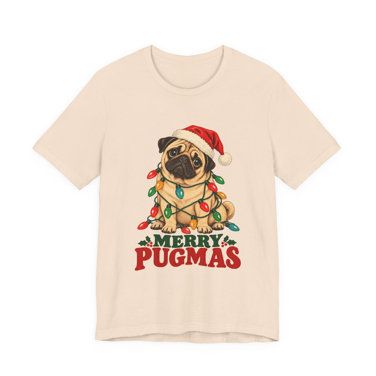Merry Pugmas Pug in Christmas Lights Shirt, Pug Christmas T-Shirt, Pug Christmas Gift