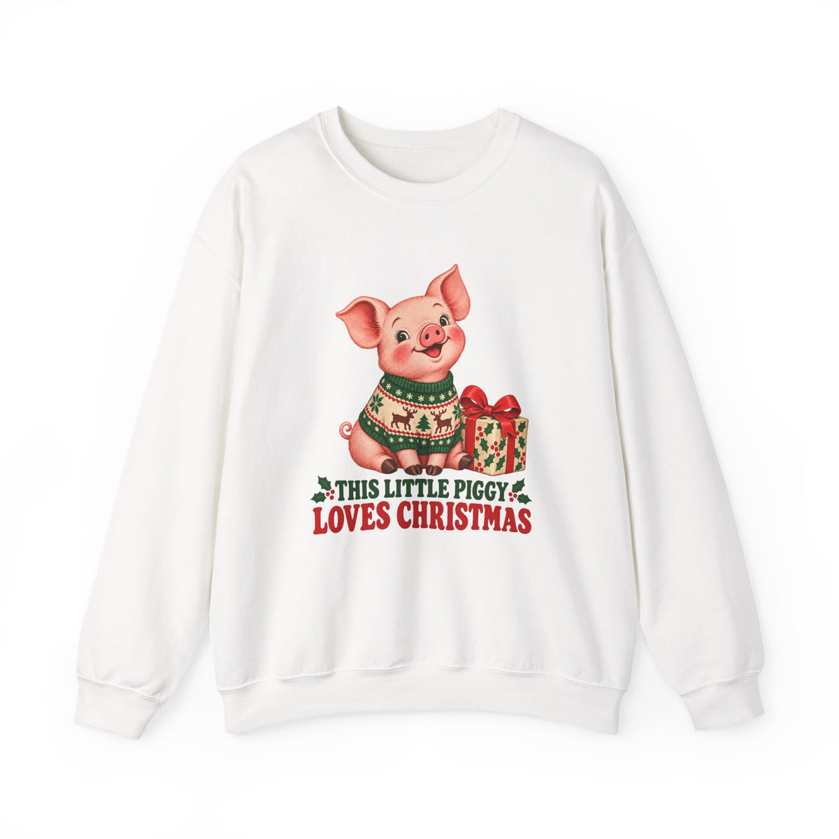 This Little Piggy Loves Christmas Sweatshirt, Pig Christmas Crewneck Sweatshirt