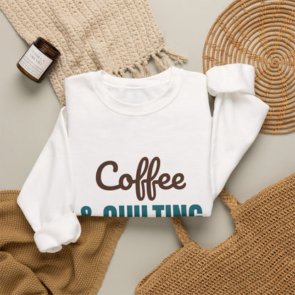 Coffee and Quilting Sew Happy Sweatshirt, Quilting Crewneck, Quilter Gift