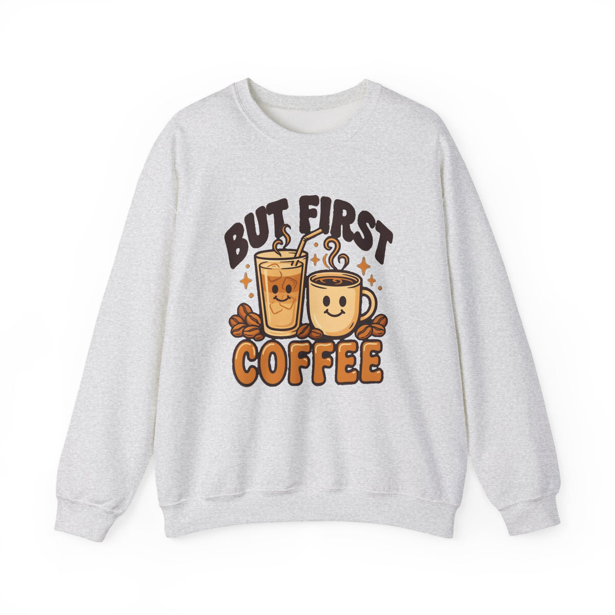 But First Coffee Sweatshirt, Retro Coffee Lover Crewneck