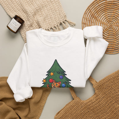 Ornament Inspector Christmas Cat Sweatshirt, Ornament Inspector Cat Crewneck Sweatshirt