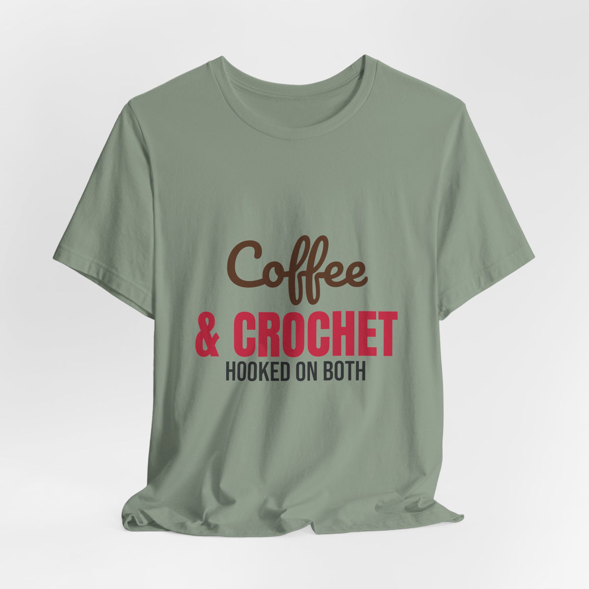 Coffee and Crochet Hooked on Both Shirt, Crochet T-Shirt, Crochet Lover Gift