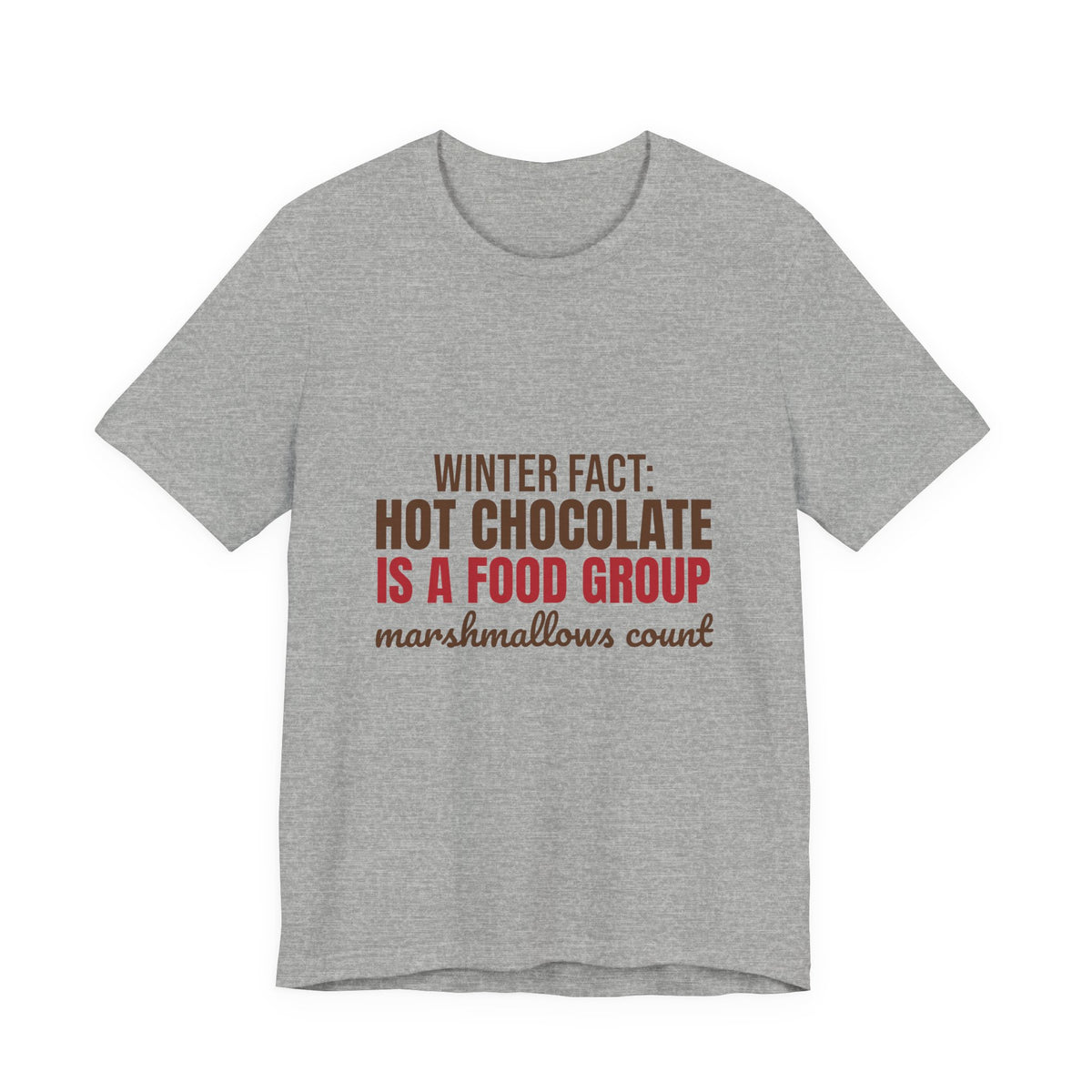 Winter Fact Hot Chocolate Is a Food Group Shirt, Funny Winter T-Shirt, Funny Winter Gift