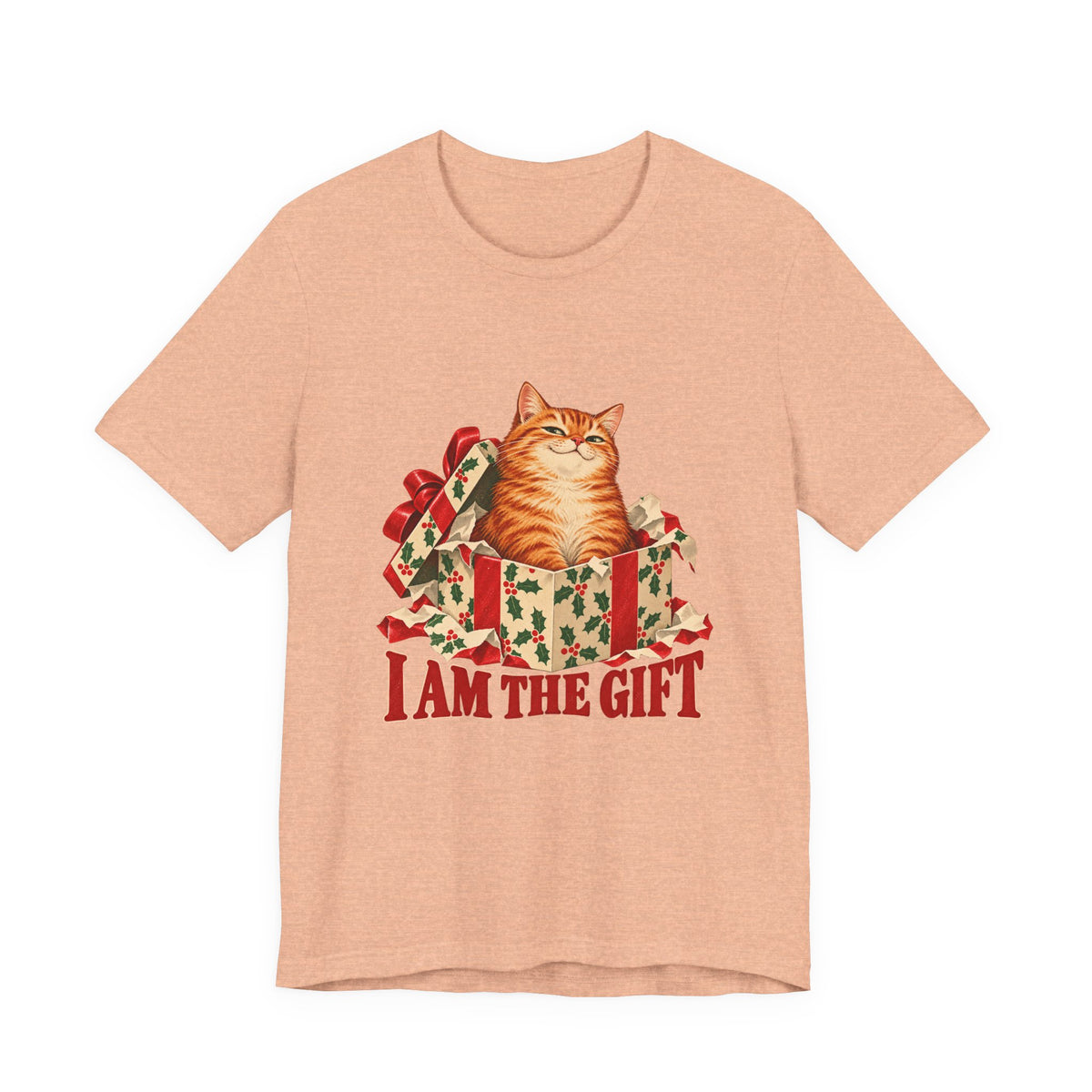 I Am the Gift Cat in a Christmas Box Shirt, Cat Christmas T-Shirt, Cat Christmas Gift