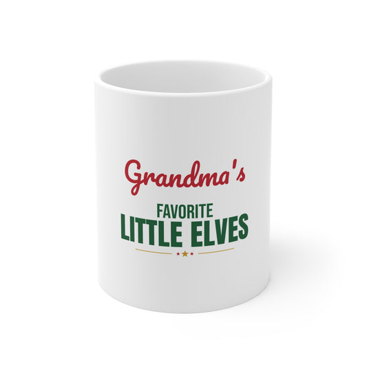 Grandma's Favorite Little Elves Mug, Grandma Christmas Coffee Mug 11oz