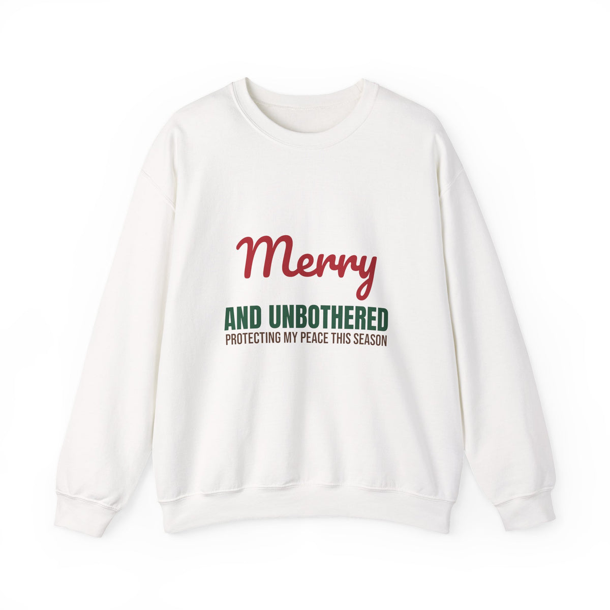 Merry and Unbothered Protecting My Peace This Season Sweatshirt, Funny Christmas Crewneck Sweatshirt
