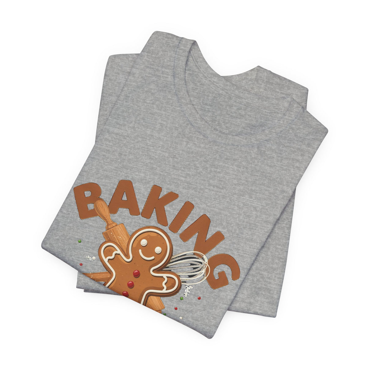 Baking Spirits Bright Shirt, Christmas Baking T-Shirt, Gingerbread Holiday Tee