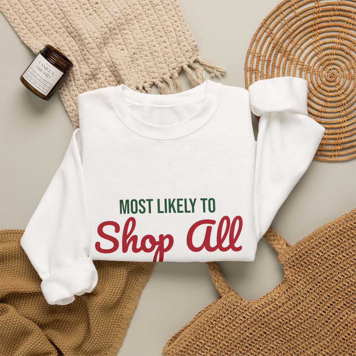 Most Likely to Shop All Season Sweatshirt, Most Likely to Shop All Season Christmas Sweatshirt