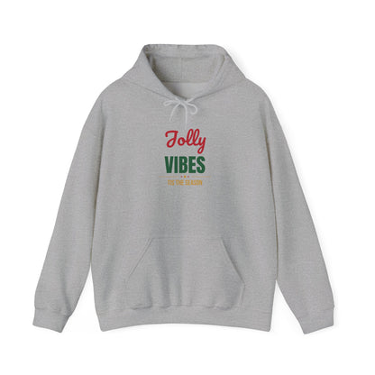 Jolly Vibes Tis the Season Hoodie, Christmas Hooded Sweatshirt, Retro Holiday Hoodie