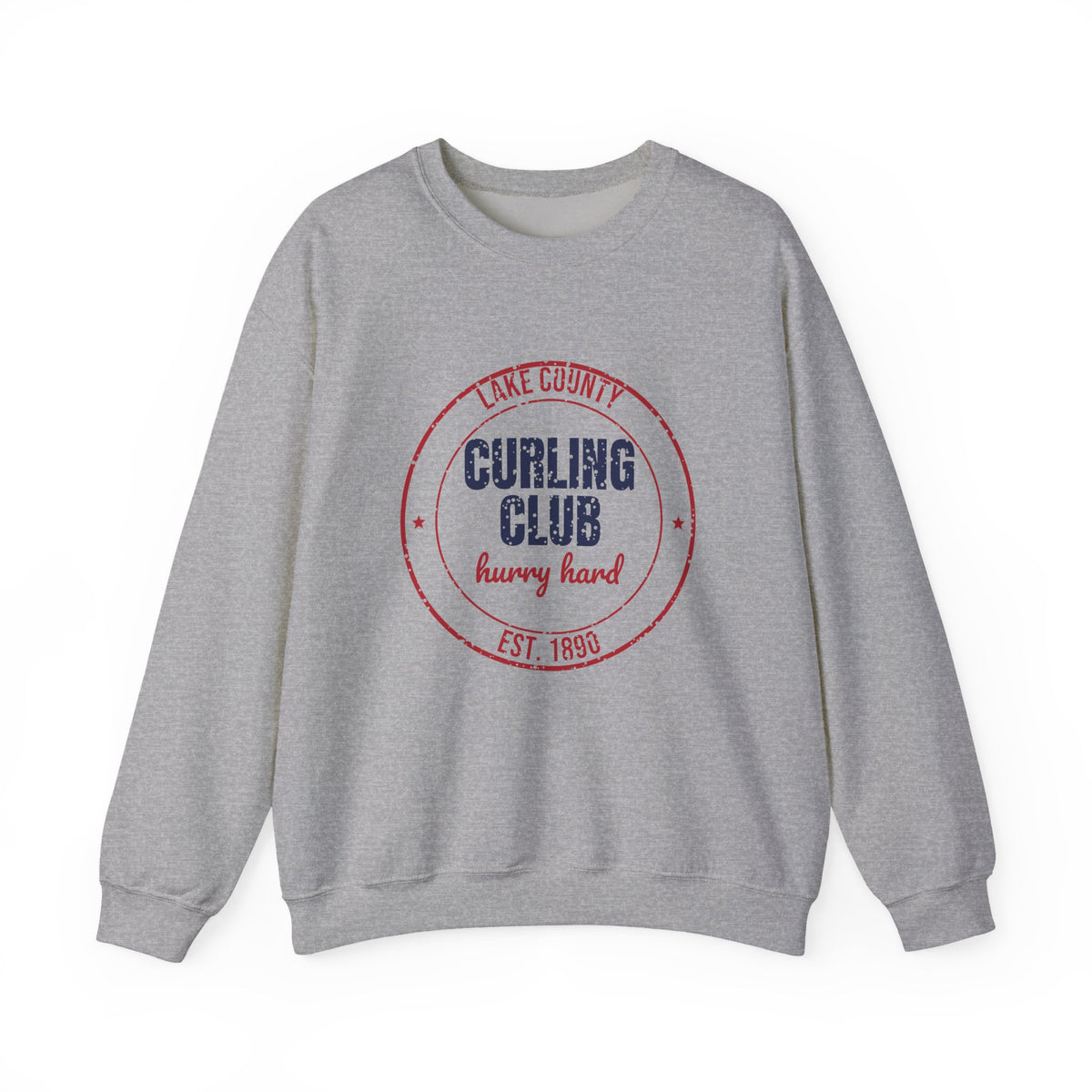 Lake County Curling Club Hurry Hard Est. 1890 Sweatshirt, Vintage Curling Crewneck Sweatshirt
