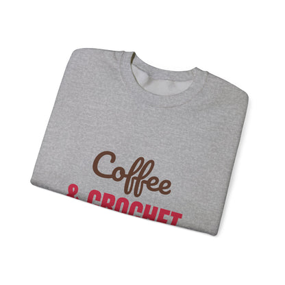 Coffee and Crochet Hooked on Both Sweatshirt, Crochet Crewneck, Yarn Lover Gift