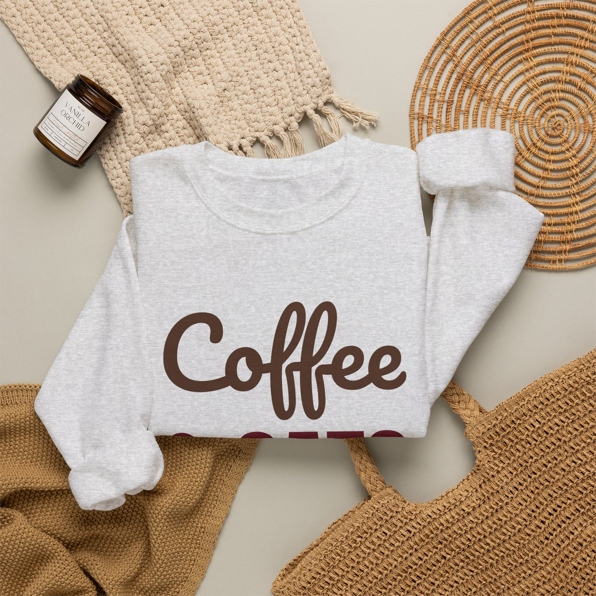Coffee and Cats That's All I Need Sweatshirt, Cat Lover Crewneck
