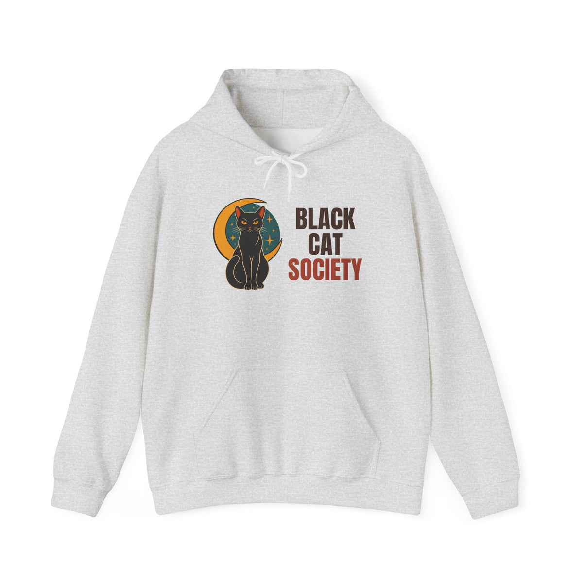 Black Cat Society Vintage Moon Hoodie, Vintage Black Cat Society Hoodie
