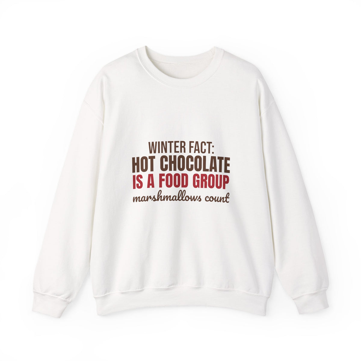 Winter Fact Hot Chocolate Is a Food Group Sweatshirt, Funny Winter Crewneck Sweatshirt