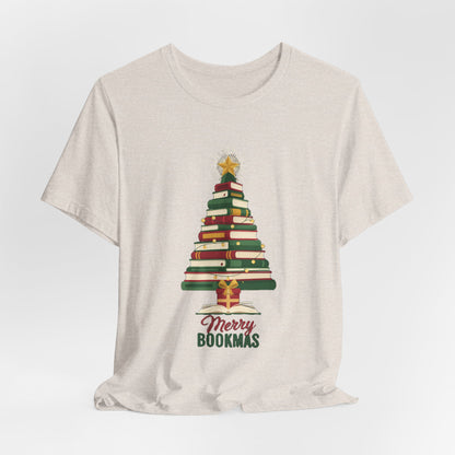 Merry Bookmas Shirt, Book Lover Christmas T-Shirt, Bookish Holiday Tee
