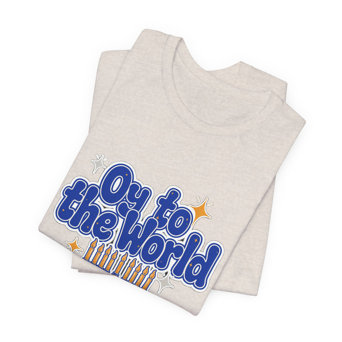 Oy to the World Shirt, Funny Hanukkah T-Shirt, Menorah Holiday Tee