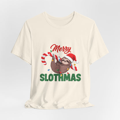 Merry Slothmas Shirt, Funny Sloth Christmas T-Shirt, Lazy Holiday Tee