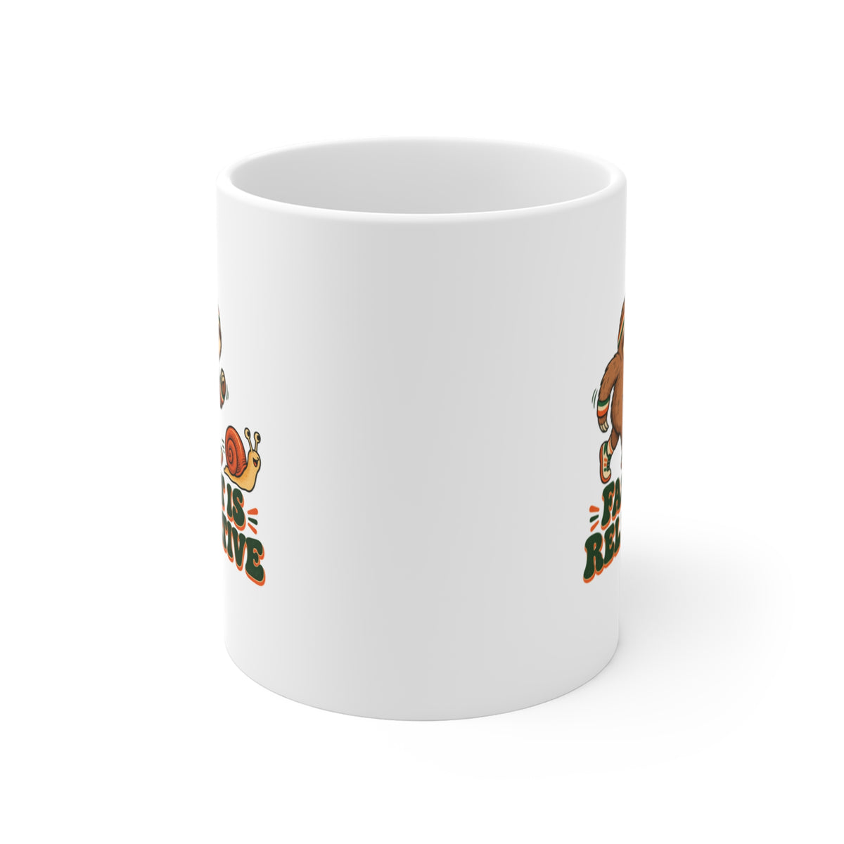 Fast Is Relative Running Sloth Mug, Funny Sloth Running Coffee Mug 11oz