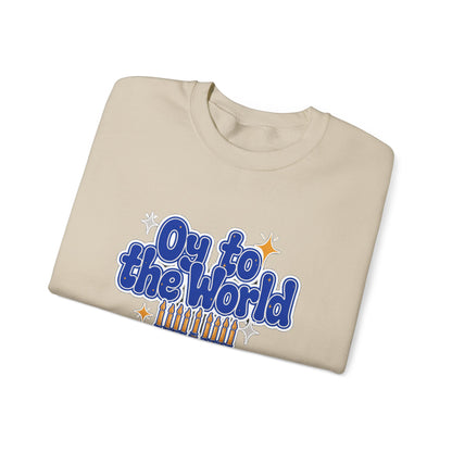Oy to the World Sweatshirt, Retro Hanukkah Crewneck, Chanukah Gift