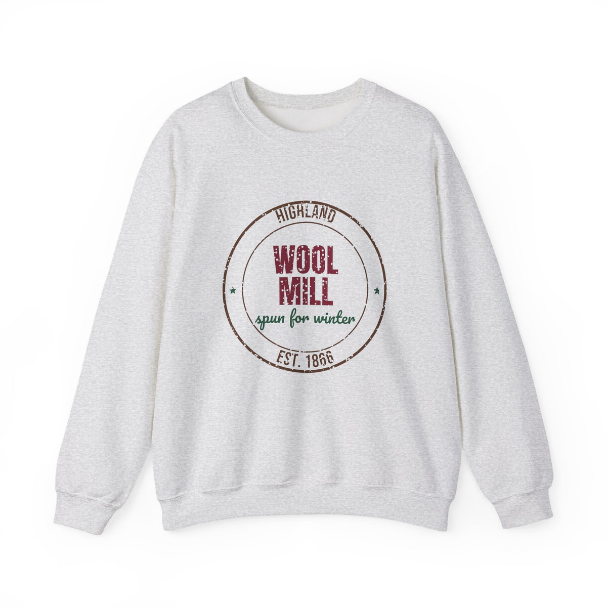 Highland Wool Mill Est. 1866 Sweatshirt, Vintage Winter Crewneck Sweatshirt