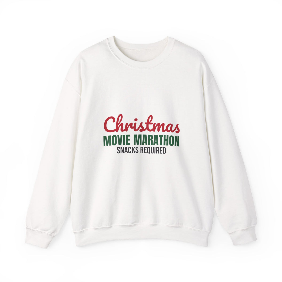 Christmas Movie Marathon Snacks Required Sweatshirt, Christmas Movie Marathon Crewneck Sweatshirt