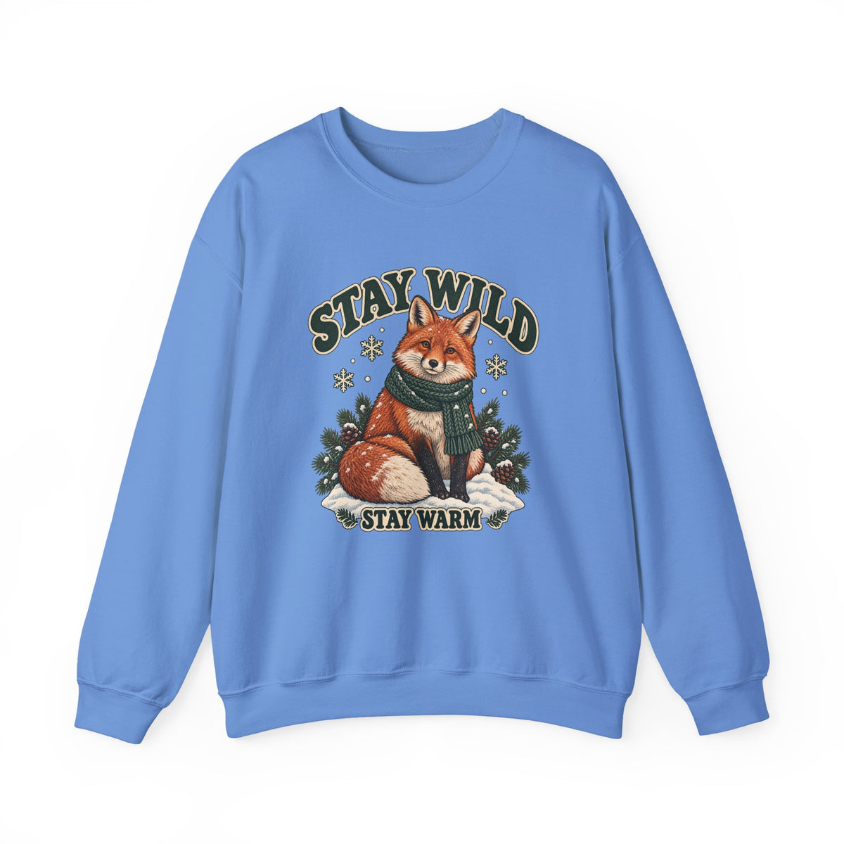 Stay Wild Stay Warm Winter Fox Sweatshirt, Winter Fox Crewneck Sweatshirt