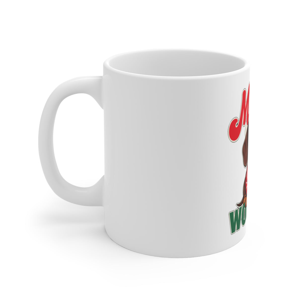 Merry Woofmas Mug, Dachshund Christmas Coffee Mug 11oz