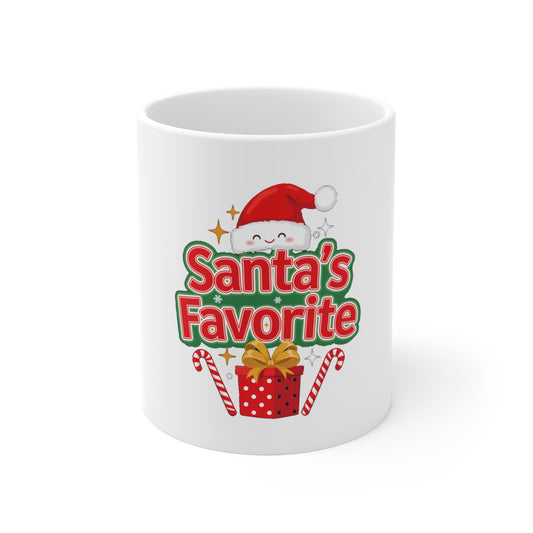 Santa's Favorite Mug, Funny Christmas Coffee Mug, Nice List Gift 11oz