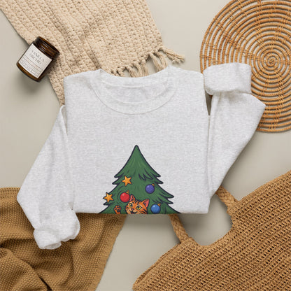 Ornament Inspector Christmas Cat Sweatshirt, Ornament Inspector Cat Crewneck Sweatshirt