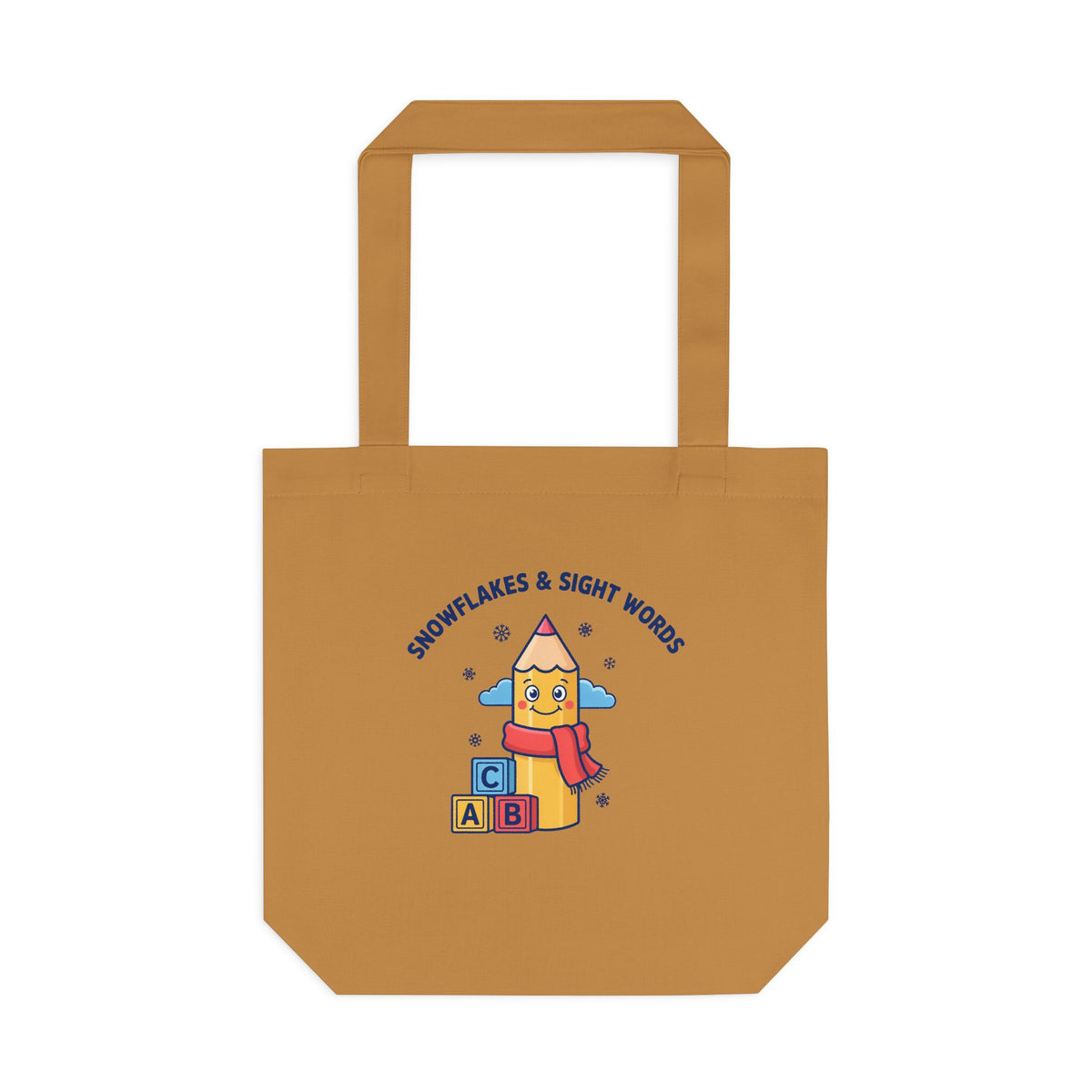 Snowflakes and Sight Words Tote Bag