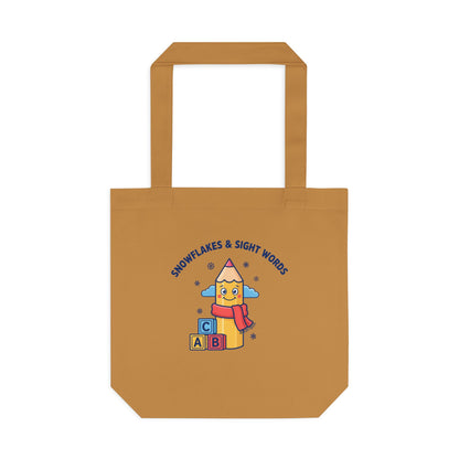 Snowflakes and Sight Words Tote Bag