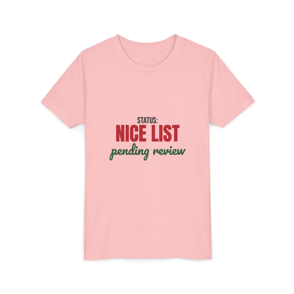 Status Nice List Pending Review Kids Shirt, Kids Nice List Pending Christmas Tee