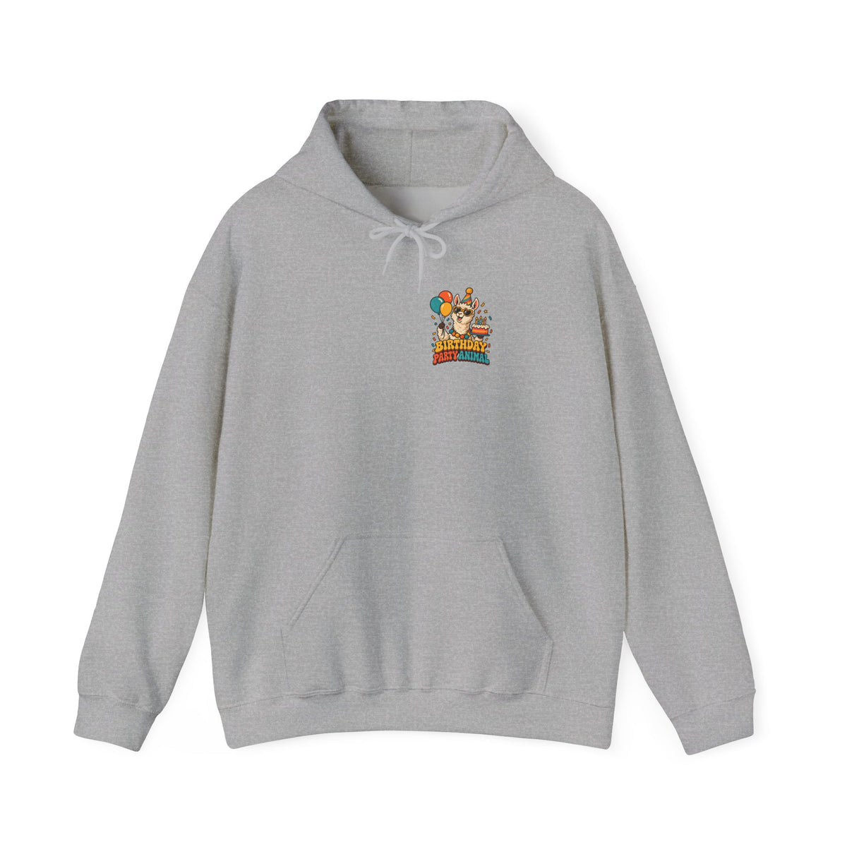Birthday Party Animal Llama Hoodie, Front and Back Birthday Hoodie