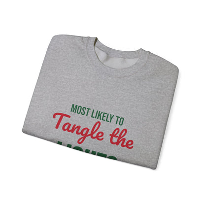 Most Likely to Tangle the Lights Sweatshirt, Most Likely to Tangle the Lights Christmas Sweatshirt