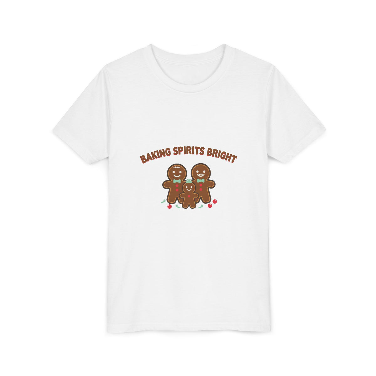 Baking Spirits Bright Gingerbread Family Kids Shirt, Gingerbread Kids Christmas Shirt, Youth Tee