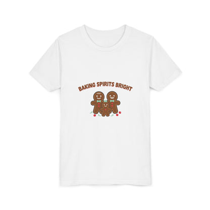 Baking Spirits Bright Gingerbread Family Kids Shirt, Gingerbread Kids Christmas Shirt, Youth Tee