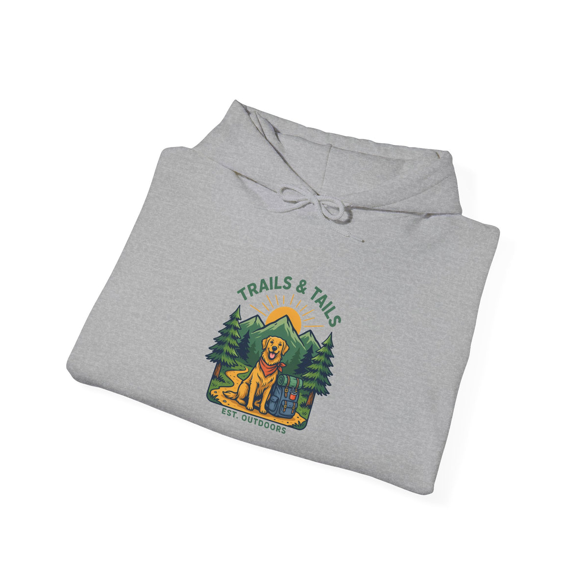 Trails and Tails Hoodie, Dog Hiking Hooded Sweatshirt