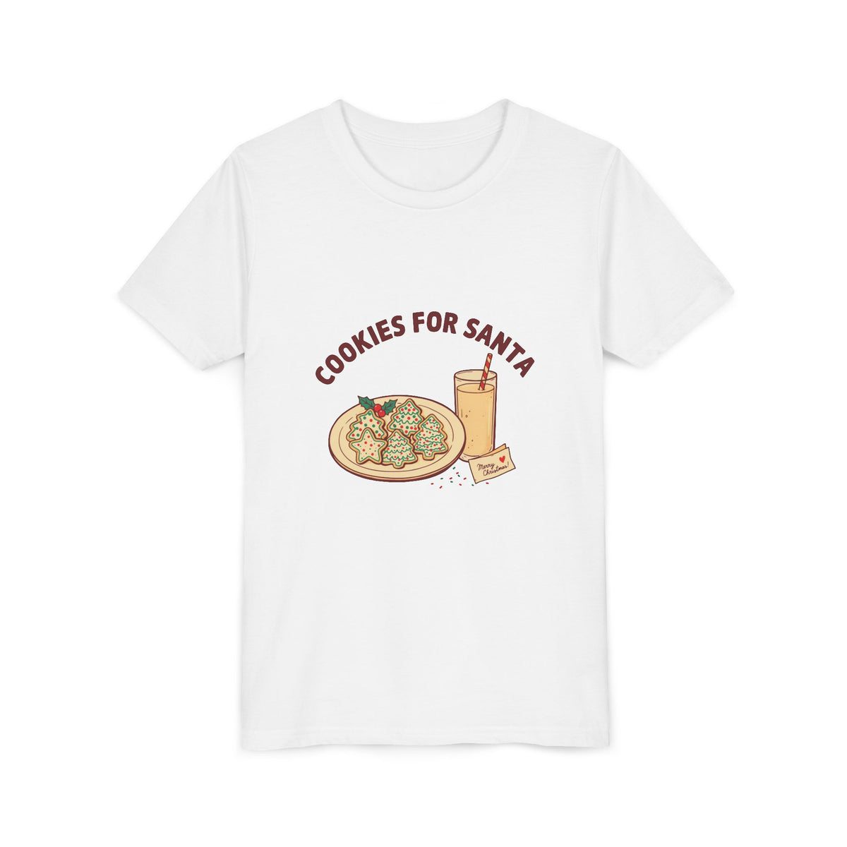 Cookies for Santa Kids Shirt, Kids Christmas Eve Shirt, Youth Tee