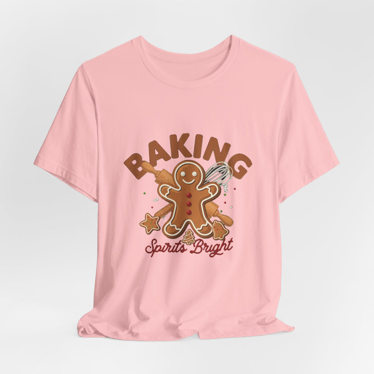 Baking Spirits Bright Shirt, Christmas Baking T-Shirt, Gingerbread Holiday Tee