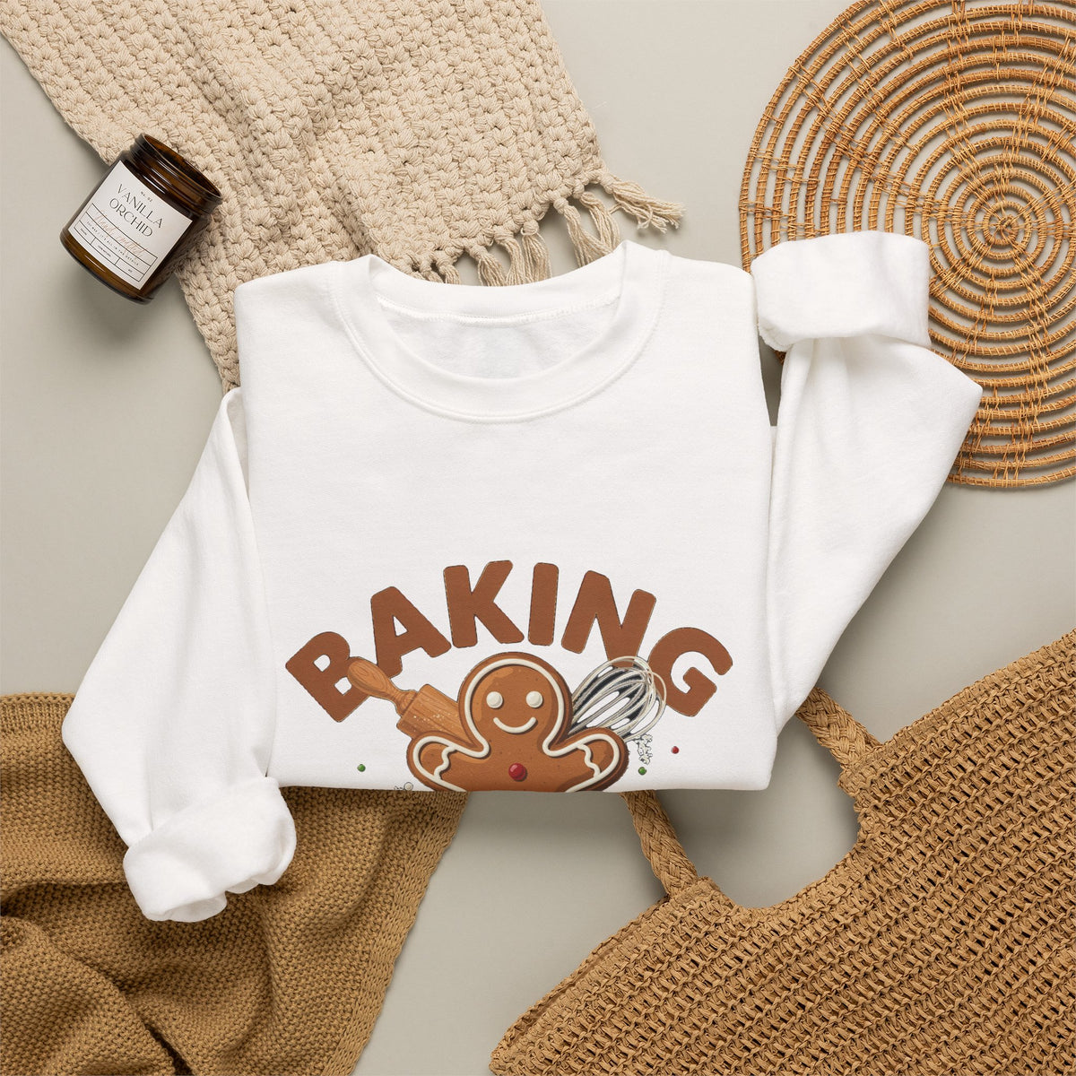 Baking Spirits Bright Sweatshirt, Christmas Baking Crewneck, Gift for Bakers