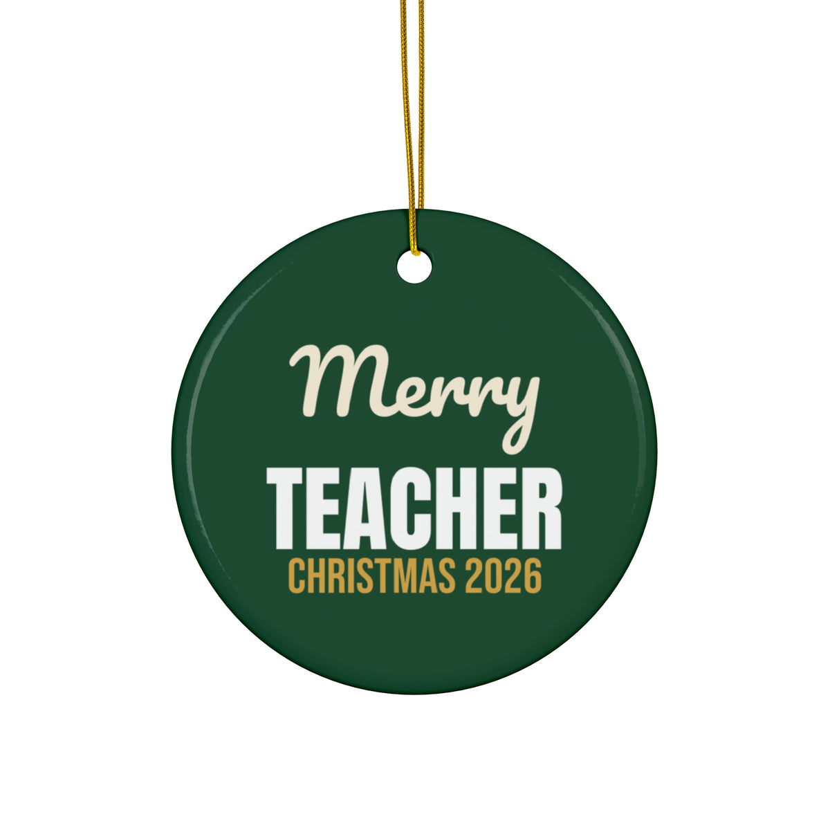 Merry Teacher Christmas Ornament 2026, Teacher Keepsake Ornament, Teacher Gift