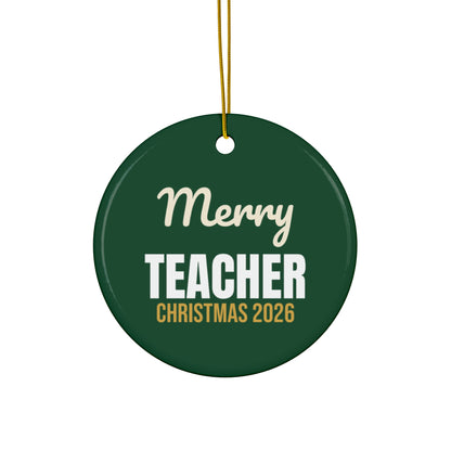 Merry Teacher Christmas Ornament 2026, Teacher Keepsake Ornament, Teacher Gift