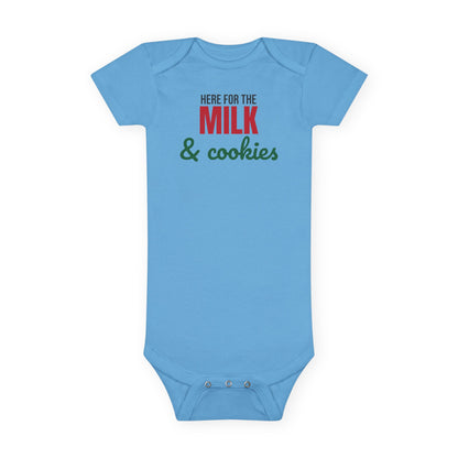 Here for the Milk and Cookies Christmas Baby Bodysuit