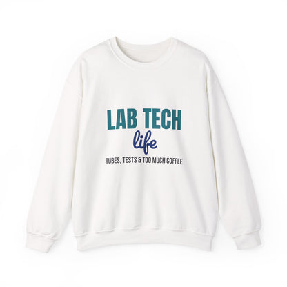 Lab Tech Life Tubes Tests and Too Much Coffee Sweatshirt, Lab Tech Life Crewneck Sweatshirt